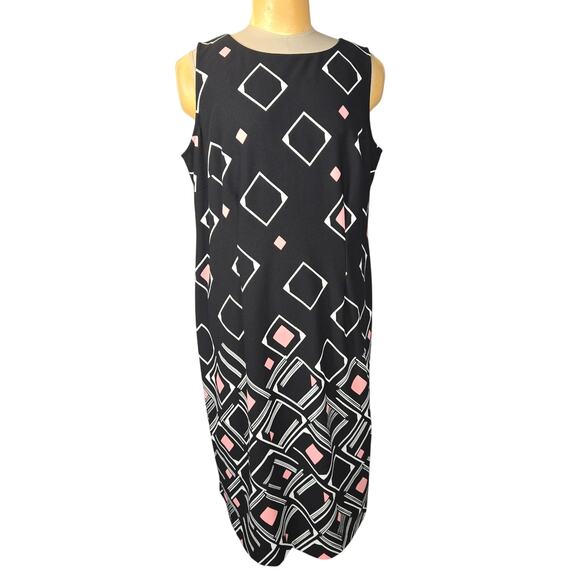 Maya Brooke Dresses & Skirts - Maya Brooke Womens Size 18W Geometric Diamonds Sheath Dress Business Career Chic